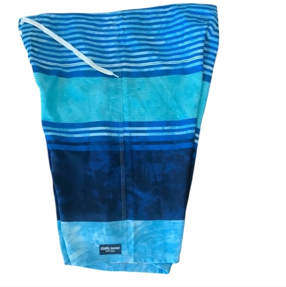 Atlantic Shoals Surf Shop Men’s Blue Striped Board Shorts Size 34 - Picture 3 of 9